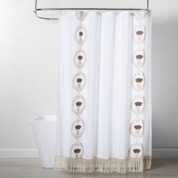 Opalhouse Other - Opalhouse Floral Embroidered Opaque Shower Curtain White 72x72